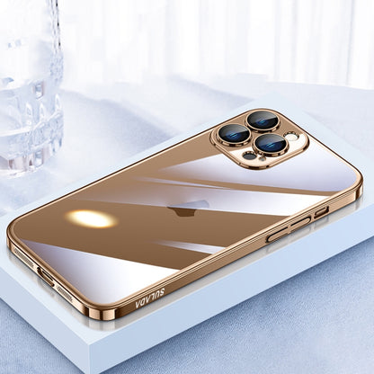 For iPhone 16 Pro SULADA JINGJIA Series Lens Protector Hard PC Phone Case(Gold) by SULADA