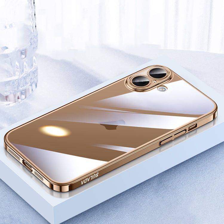 For iPhone 16 Plus SULADA JINGJIA Series Lens Protector Hard PC Phone Case(Gold) by SULADA
