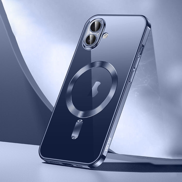 For iPhone 16 Plus SULADA MagSafe Plating TPU Shockproof Phone Soft Case(Titanium Blue) by SULADA