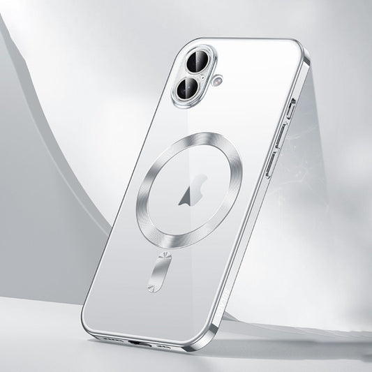 For iPhone 16 SULADA MagSafe Plating TPU Shockproof Phone Soft Case(Silver) by SULADA