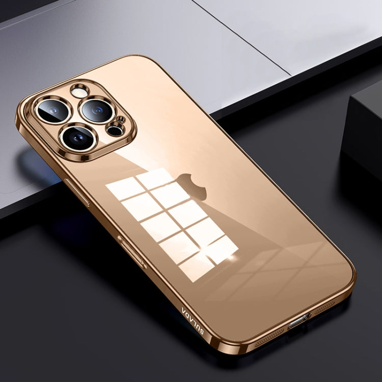 For iPhone 16 Pro SULADA Shine Through Series Plating TPU Transparent Phone Case(Gold) by SULADA