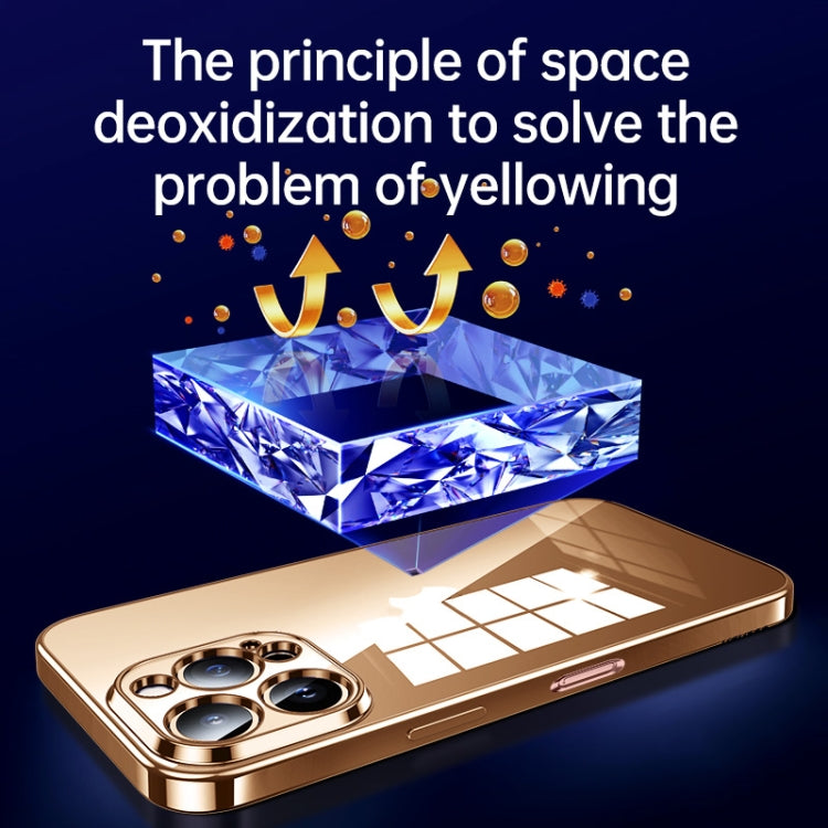 For iPhone 16 SULADA Shine Through Series Plating TPU Transparent Phone Case(Titanium Blue) by SULADA