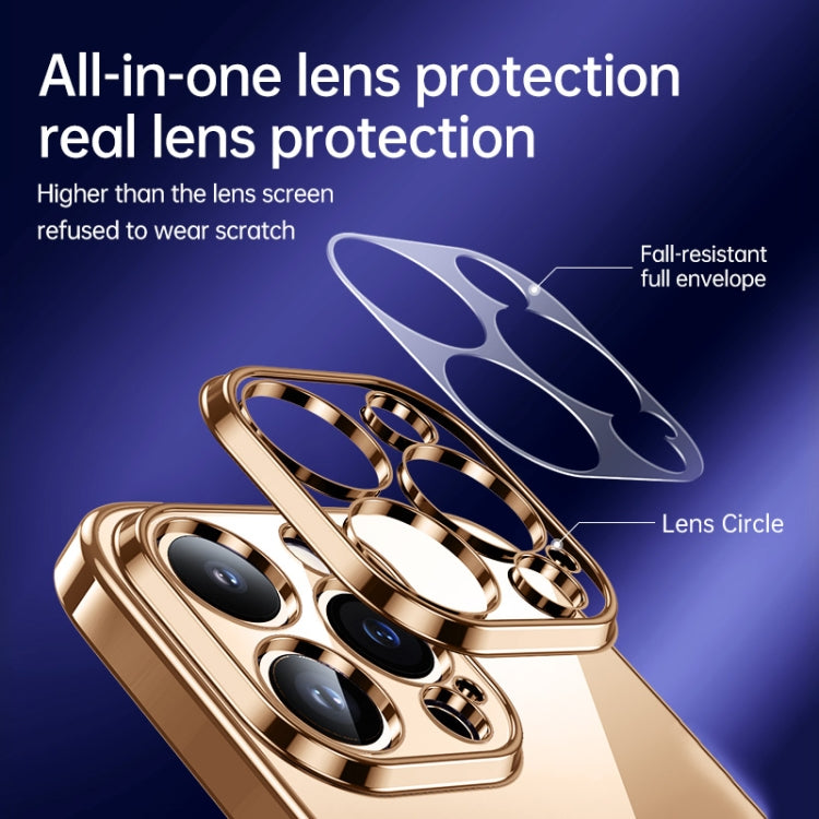 For iPhone 16 Pro SULADA Shine Through Series Plating TPU Transparent Phone Case(Gold) by SULADA