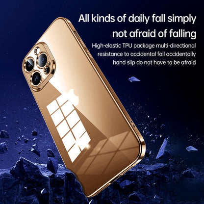 For iPhone 16 Pro SULADA Shine Through Series Plating TPU Transparent Phone Case(Gold) by SULADA