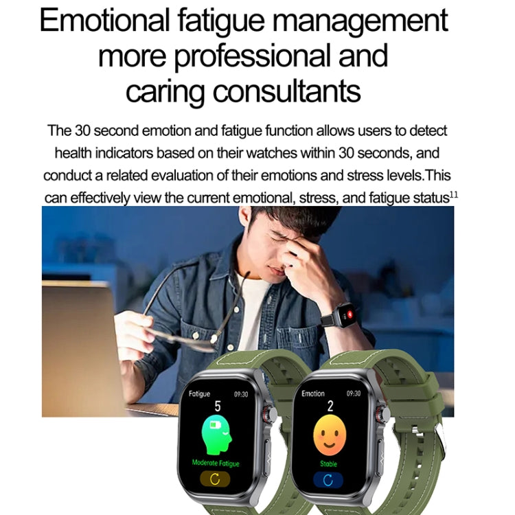 ET585 2.04 inch Silicone Strap IP68 Waterproof Smart Watch, Support ECG / Blood Composition Measurement(Black) by bashfashion