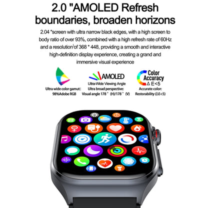 ET585 2.04 inch Silicone Strap IP68 Waterproof Smart Watch, Support ECG / Blood Composition Measurement(Blue) by bashfashion