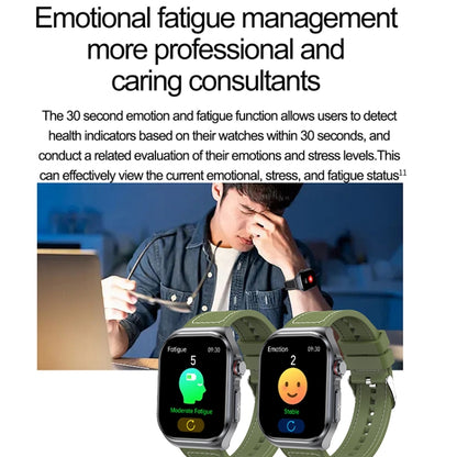 ET585 2.04 inch Nylon Strap IP68 Waterproof Smart Watch, Support ECG / Blood Composition Measurement(Green) by bashfashion