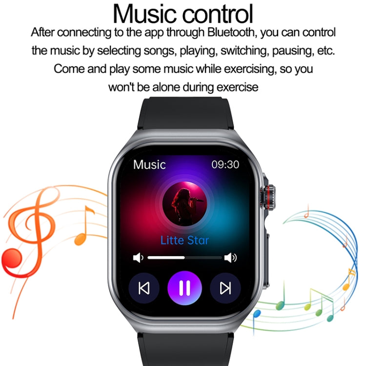 ET585 2.04 inch Nylon Strap IP68 Waterproof Smart Watch, Support ECG / Blood Composition Measurement(Black) by bashfashion