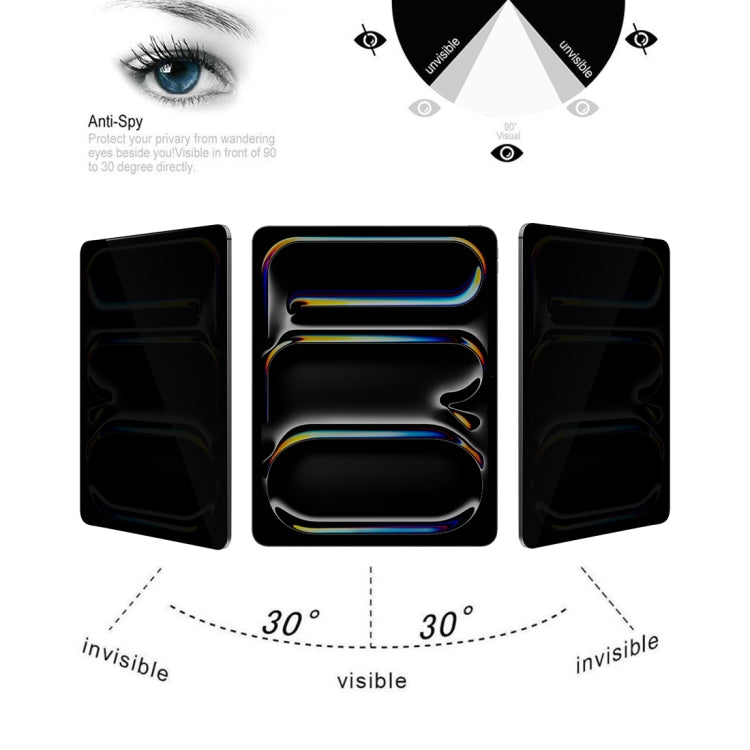 For iPad Pro 13 2025 / 2024 0.33mm 9H 2.5D Privacy Anti-glare Explosion-proof Tempered Glass Film by bashfashion