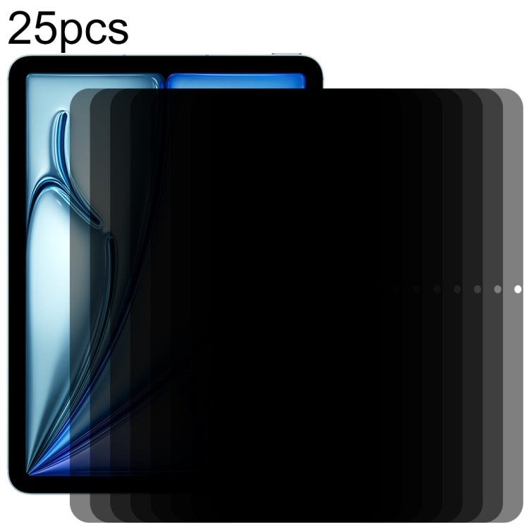 For iPad Air 11 2025 / 2024 25pcs 0.33mm 9H 2.5D Privacy Anti-glare Explosion-proof Tempered Glass Film by bashfashion