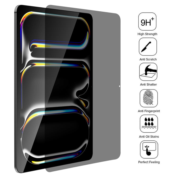 For iPad Pro 11 2025 / 2024 25pcs 0.33mm 9H 2.5D Privacy Anti-glare Explosion-proof Tempered Glass Film by bashfashion