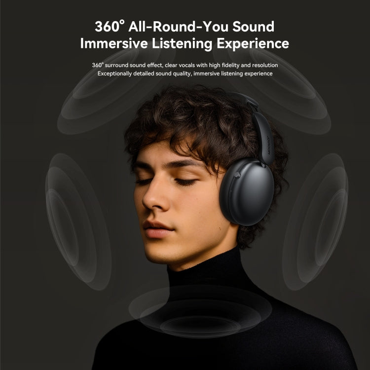 JOYROOM JR-JH1 Hybrid ANC Bluetooth Wireless Headphones Headset(Black) by JOYROOM