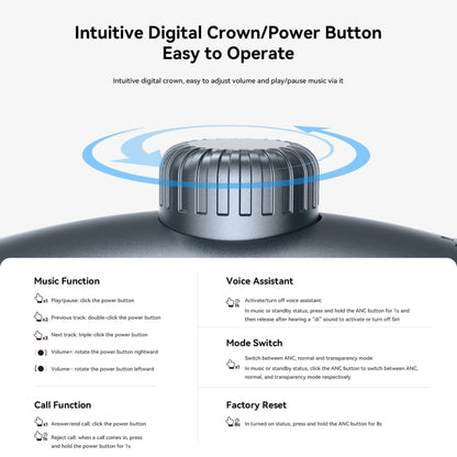 JOYROOM JR-JH1 Hybrid ANC Bluetooth Wireless Headphones Headset(Black) by JOYROOM