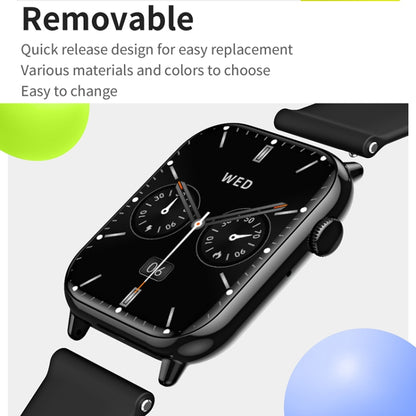 HD15 1.75 inch Silicone Strap IP68 Waterproof Smart Watch, Support Sedentary Reminder / Sleep Monitoring(Black) by bashfashion