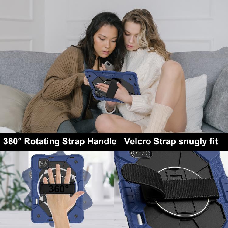 For Xiaomi Pad 7 / 7 Pro 2024 Contrast Color Robot Silicone Hybrid PC Tablet Case(Navy Black) by bashfashion