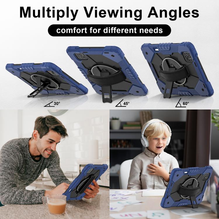 For Xiaomi Pad 7 / 7 Pro 2024 Contrast Color Robot Silicone Hybrid PC Tablet Case(Navy Black) by bashfashion