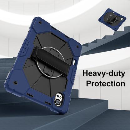 For Huawei MatePad Air 12 2024 Contrast Color Robot Silicone Hybrid PC Tablet Case(Navy Black) by bashfashion