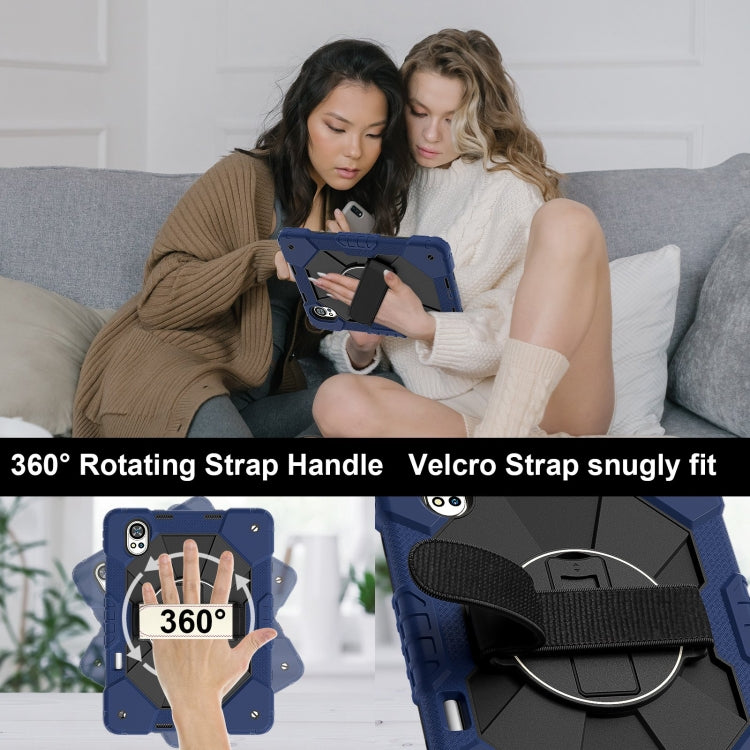 For Huawei MatePad Air 12 2024 Contrast Color Robot Silicone Hybrid PC Tablet Case(Navy Black) by bashfashion