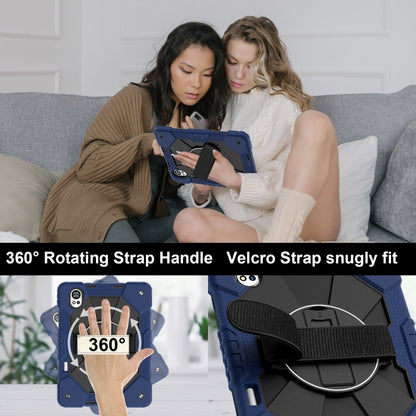 For Huawei MatePad Air 12 2024 Contrast Color Robot Silicone Hybrid PC Tablet Case(Navy Black) by bashfashion