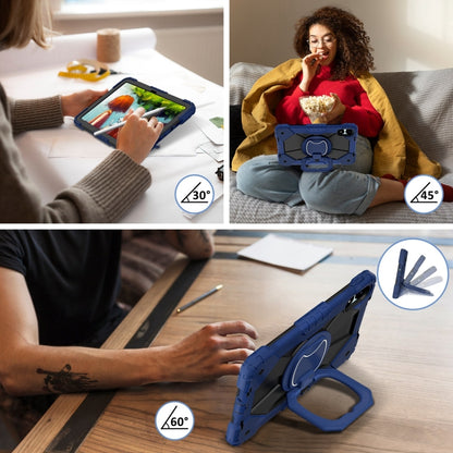 For Xiaomi Poco Pad 12.1 Contrast Color Robot Silicone Hybrid PC Tablet Case(Navy Black) by bashfashion