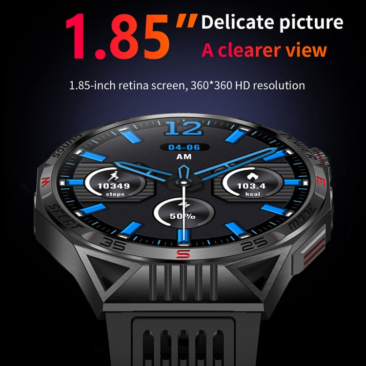 HT28 1.85 inch Silicone Strap IP68 Waterproof Smart Watch, Support Sleep Monitoring(Black) by bashfashion