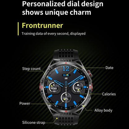 HT28 1.85 inch Silicone Strap IP68 Waterproof Smart Watch, Support Sleep Monitoring(Black) by bashfashion