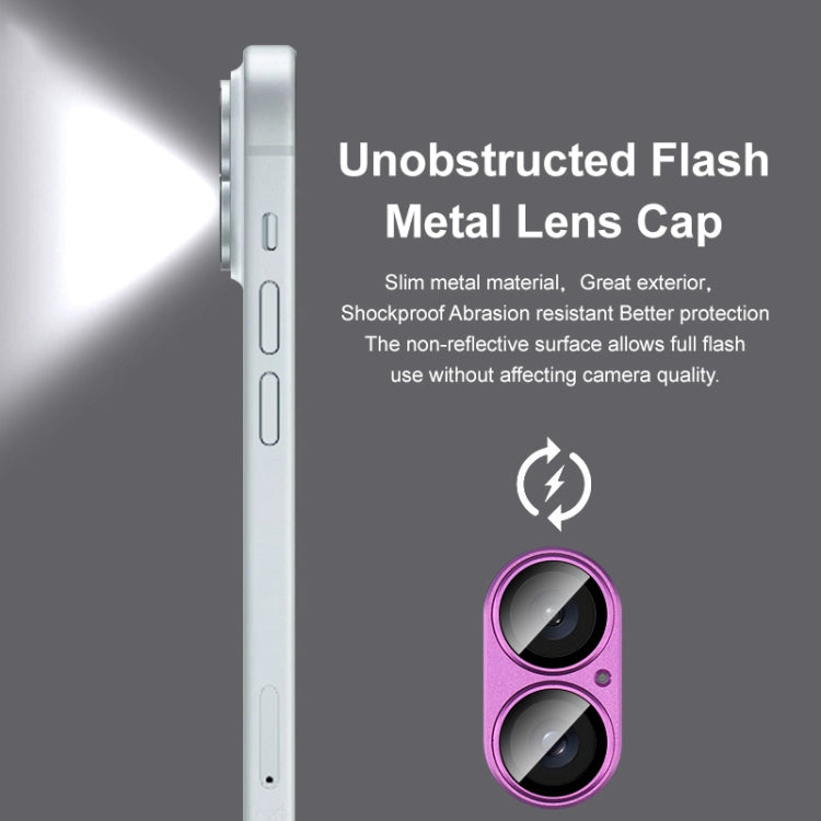 For iPhone 16 / 16 Plus IMAK Metal Armor Premium Camera Protector Film(Silver) by imak