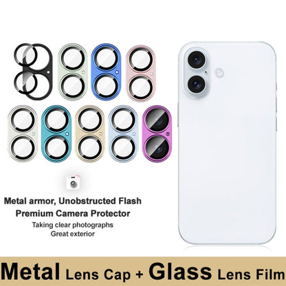 For iPhone 16 / 16 Plus IMAK Metal Armor Premium Camera Protector Film(Green) by imak
