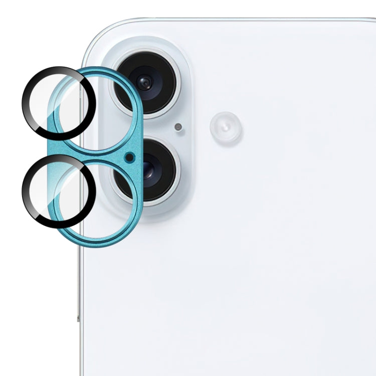 For iPhone 16 / 16 Plus IMAK Metal Armor Premium Camera Protector Film(Cyan) by imak