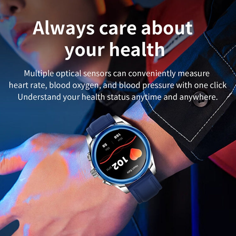 KC83 1.43 inch 1ATM Waterproof Smart Watch, Support Sedentary Reminder / Sleep Monitoring(Gold Steel Strap + Brown Leather Strap) by bashfashion