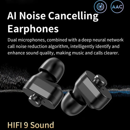 LC19 1.53 inch 2 in 1 Bluetooth Earphone IP67 Waterproof Smart Watch, Support Sleep Monitoring(Black) by bashfashion