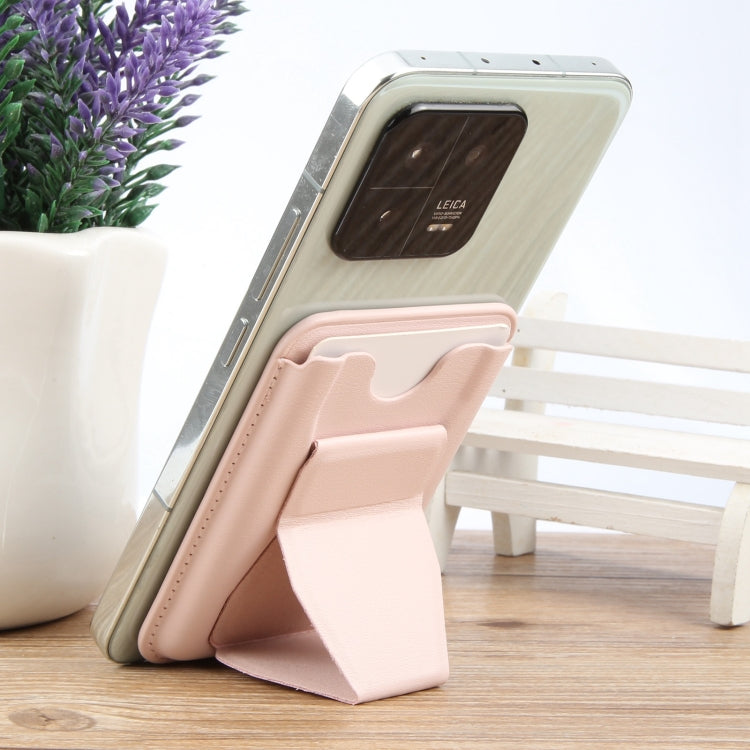 MagSafe Magnetic Wallet Card Hourglass Fold Holder Case(Pink) by bashfashion