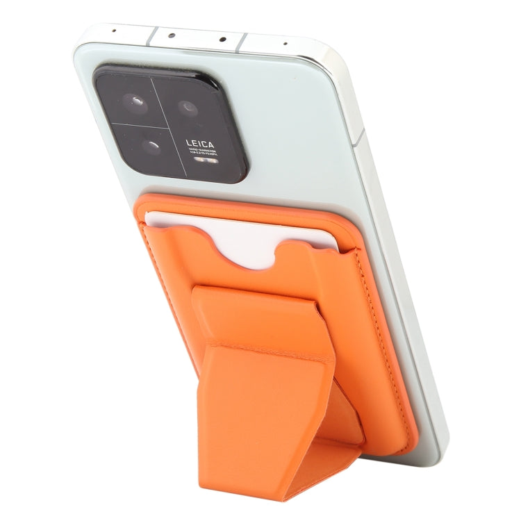 MagSafe Magnetic Wallet Card Hourglass Fold Holder Case(Orange) by bashfashion