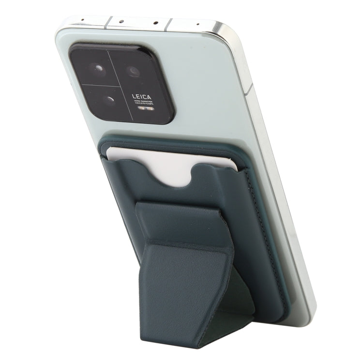 MagSafe Magnetic Wallet Card Hourglass Fold Holder Case(Deep Green) by bashfashion