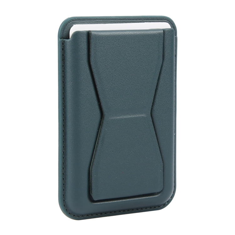 MagSafe Magnetic Wallet Card Hourglass Fold Holder Case(Deep Green) by bashfashion