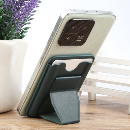 MagSafe Magnetic Wallet Card Hourglass Fold Holder Case(Deep Green) by bashfashion