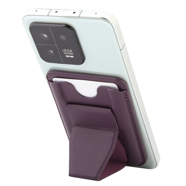 MagSafe Magnetic Wallet Card Hourglass Fold Holder Case(Purple) by bashfashion