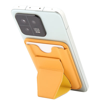 MagSafe Magnetic Wallet Card Hourglass Fold Holder Case(Yellow) by bashfashion
