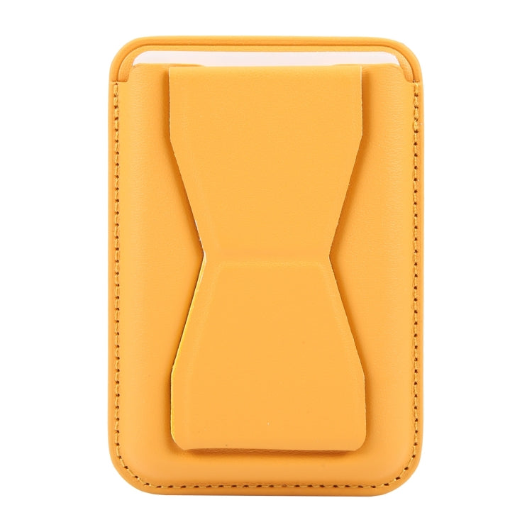 MagSafe Magnetic Wallet Card Hourglass Fold Holder Case(Yellow) by bashfashion