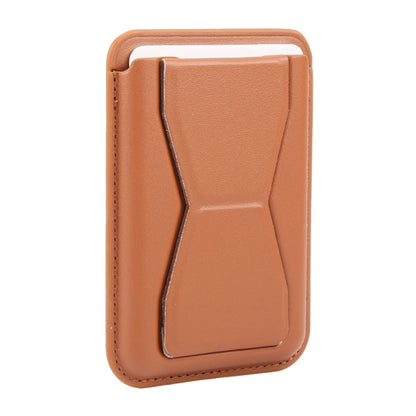MagSafe Magnetic Wallet Card Hourglass Fold Holder Case(Brown) by bashfashion