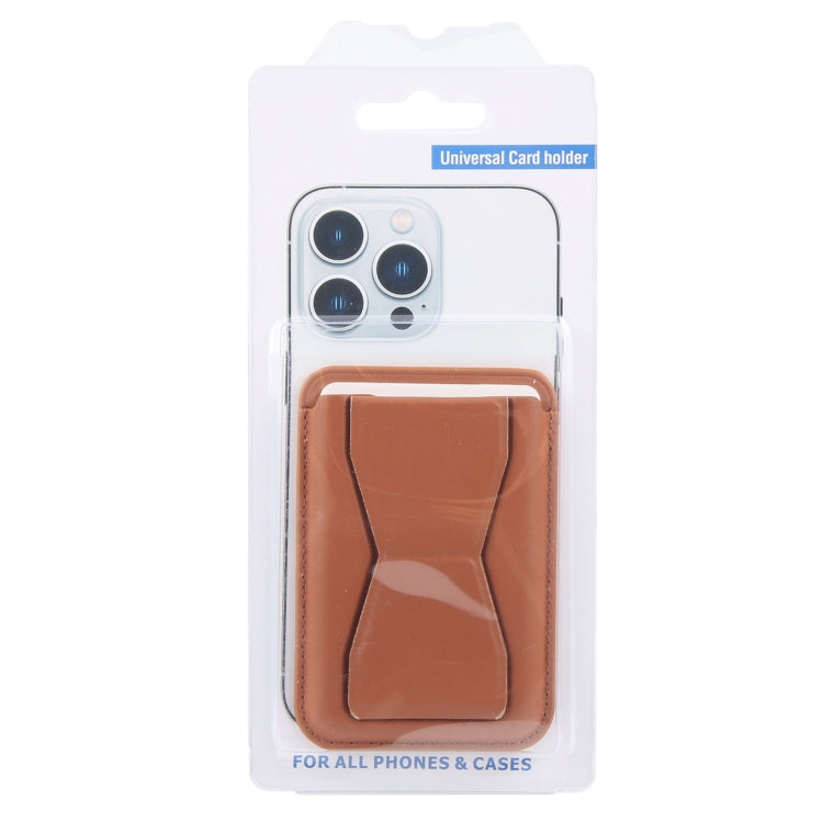 MagSafe Magnetic Wallet Card Hourglass Fold Holder Case(Brown) by bashfashion