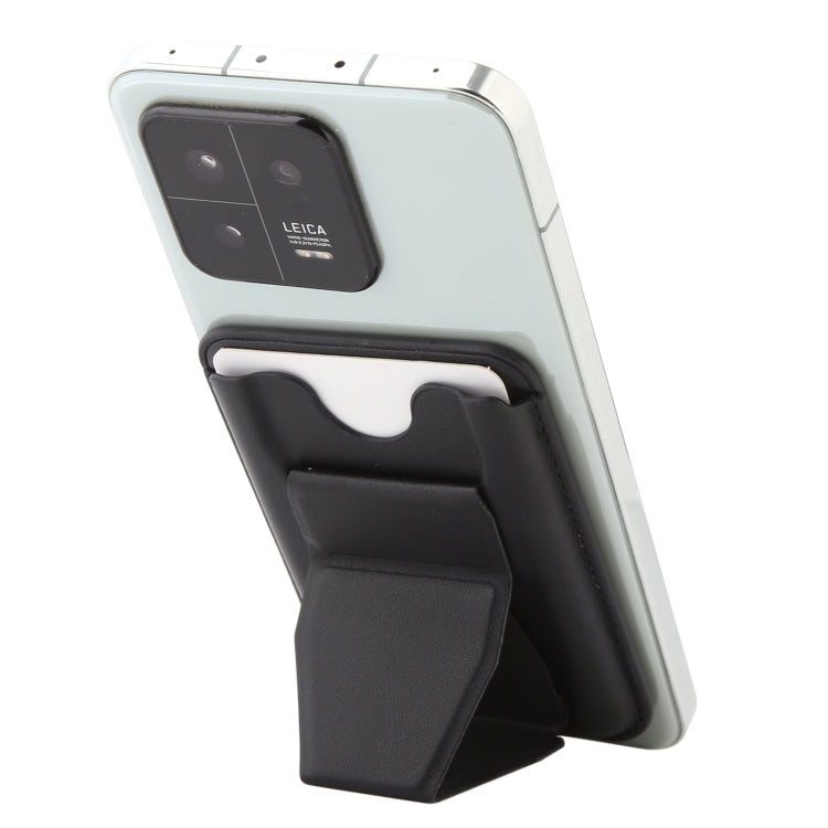 MagSafe Magnetic Wallet Card Hourglass Fold Holder Case(Black) by bashfashion