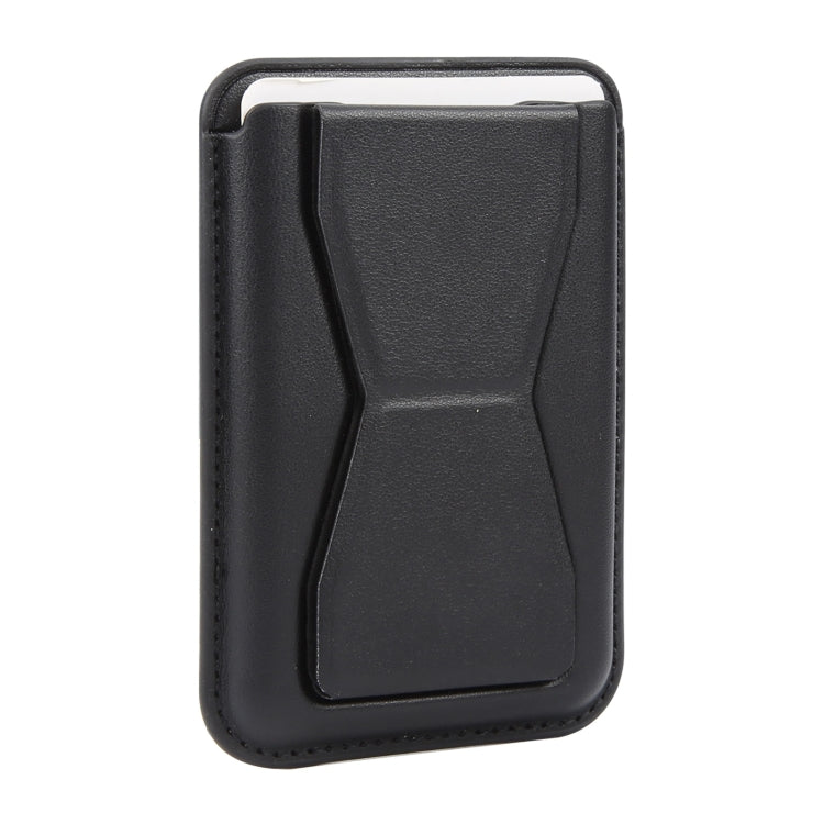 MagSafe Magnetic Wallet Card Hourglass Fold Holder Case(Black) by bashfashion
