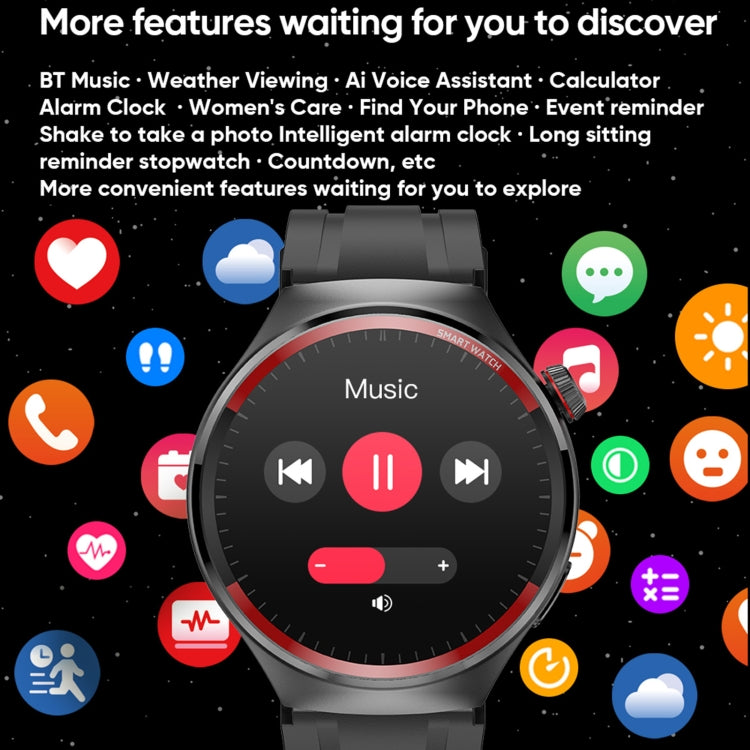 MT78 1.43 inch IP67 Waterproof Smart Watch, Support Sleep Monitoring(Black) by bashfashion