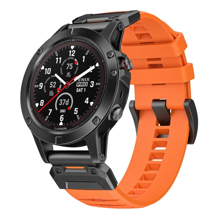 For Garmin Fenix 7 Fluororubber Quick Release Watch Band(Orange) by bashfashion