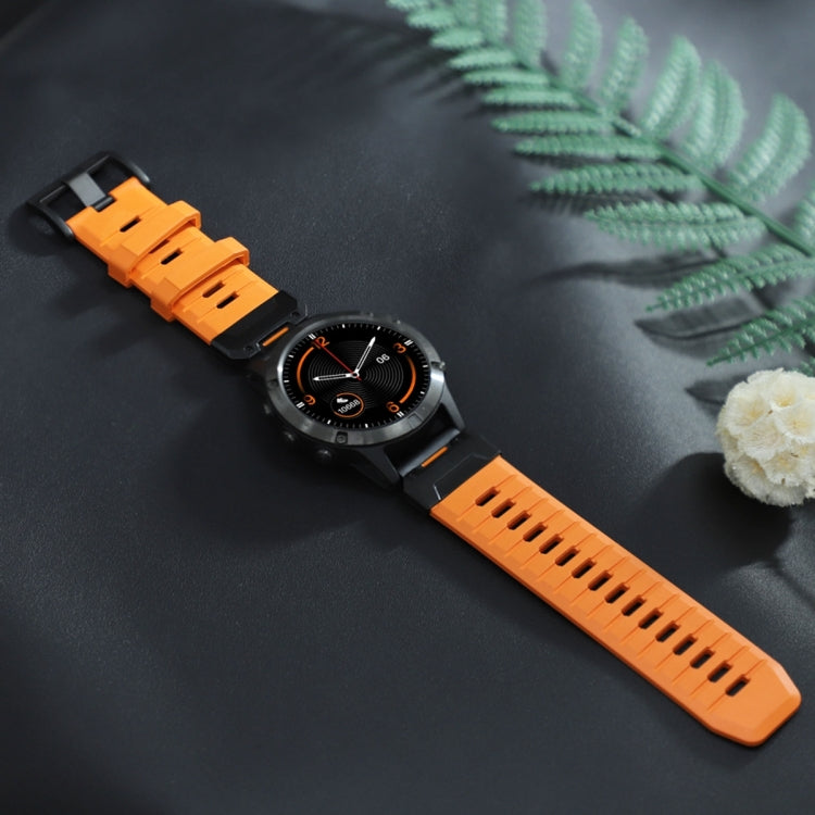 For Garmin Fenix 7 Fluororubber Quick Release Watch Band(Orange) by bashfashion