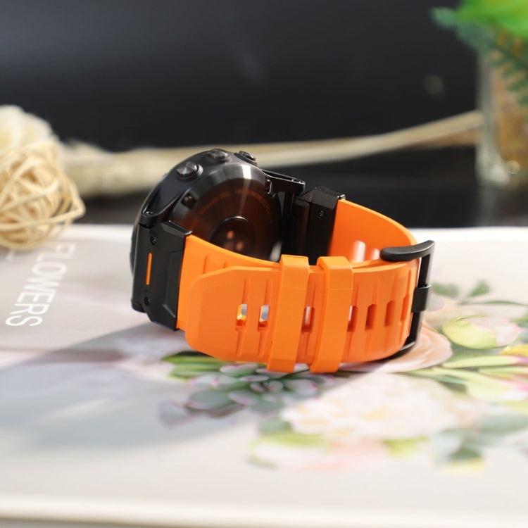 For Garmin Fenix 7 Fluororubber Quick Release Watch Band(Orange) by bashfashion