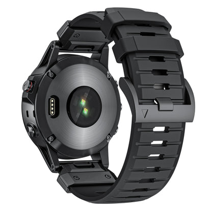 For Garmin Fenix 7 Fluororubber Quick Release Watch Band(Black) by bashfashion