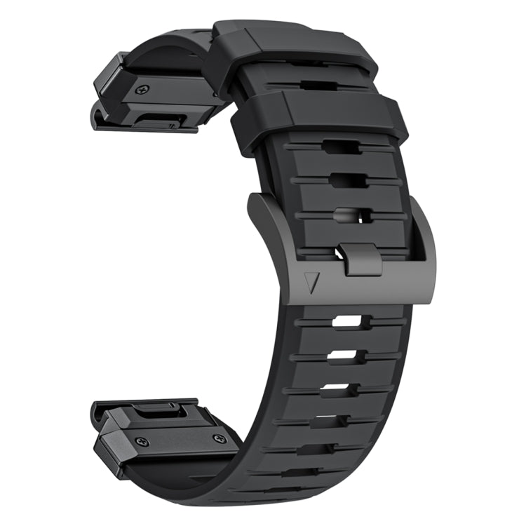 For Garmin Fenix 7 Fluororubber Quick Release Watch Band(Black) by bashfashion