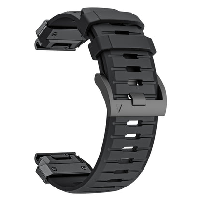 For Garmin Fenix 7 Fluororubber Quick Release Watch Band(Black) by bashfashion